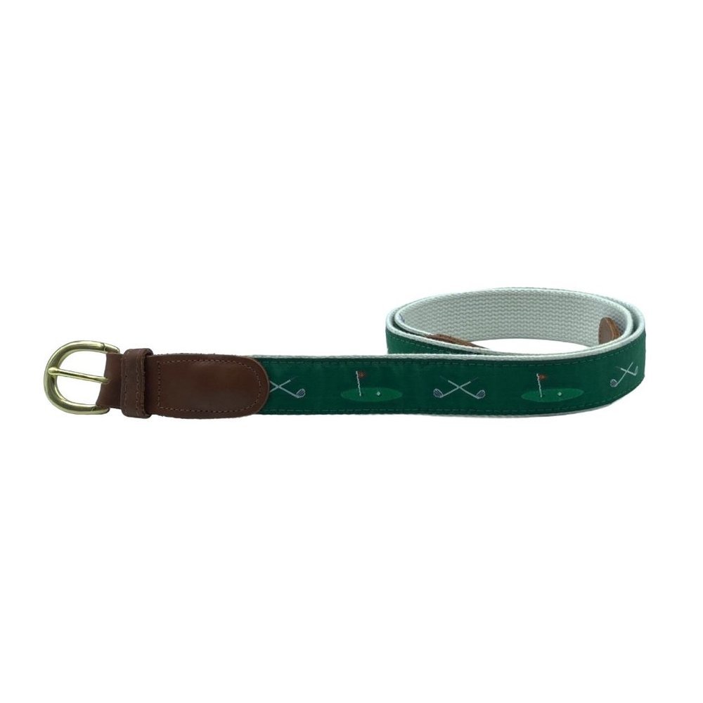 Preston 18th Hole Putting Green Golf Golfing Club Leather Solid Brass Belt 42”‎